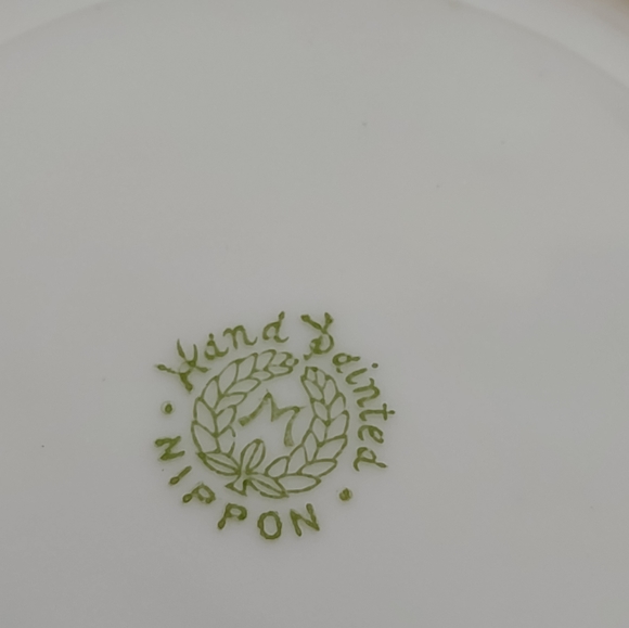 Vintage Nippon hand painted bowl unique Asian design gold yellow trinket - Picture 2 of 8